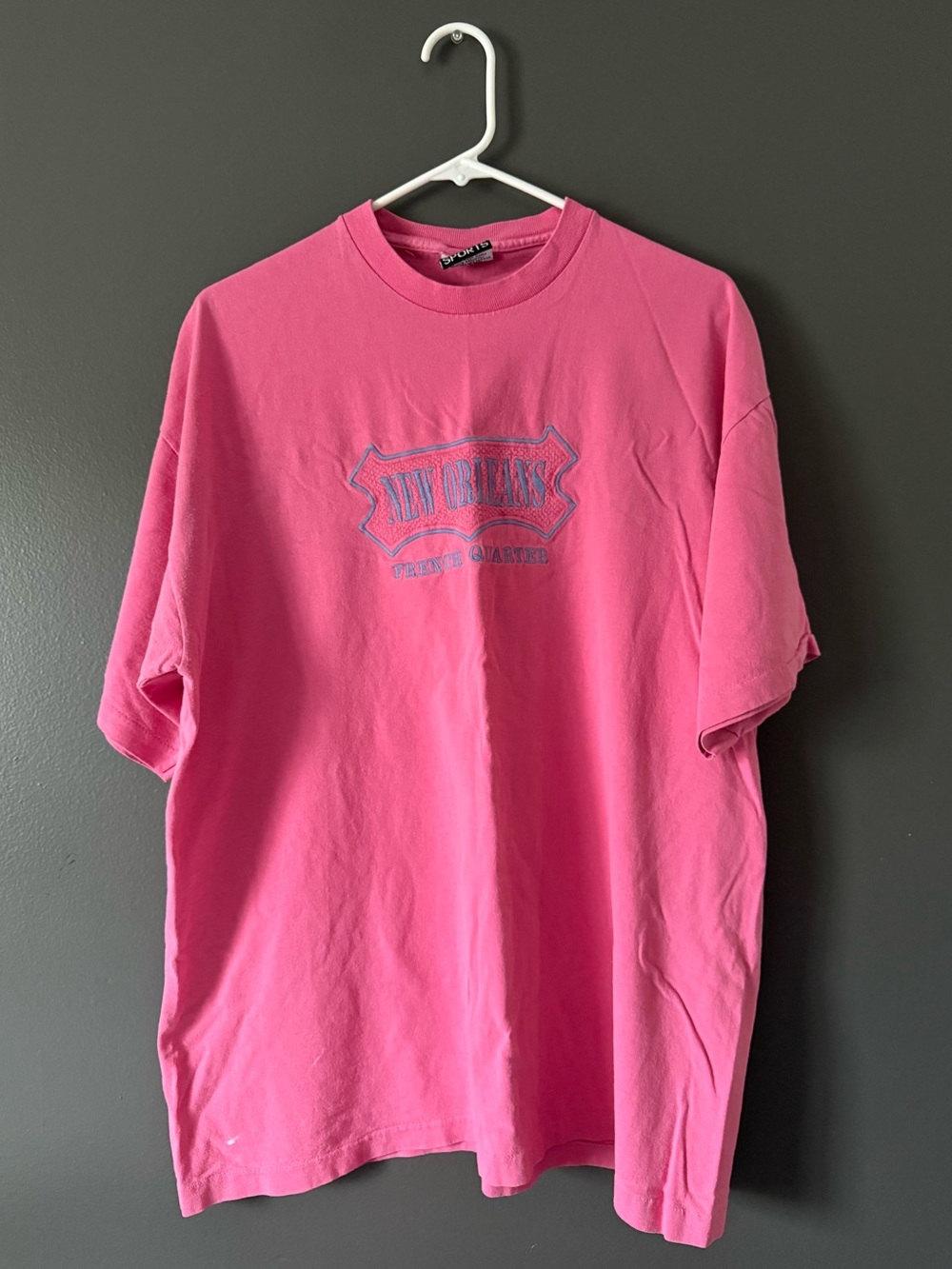 Pink New Orleans Oversized Embroidered Tshirt